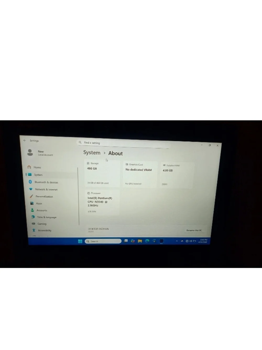 Lenovo N3540@2.16ghz 500gb ssd 4gb ram